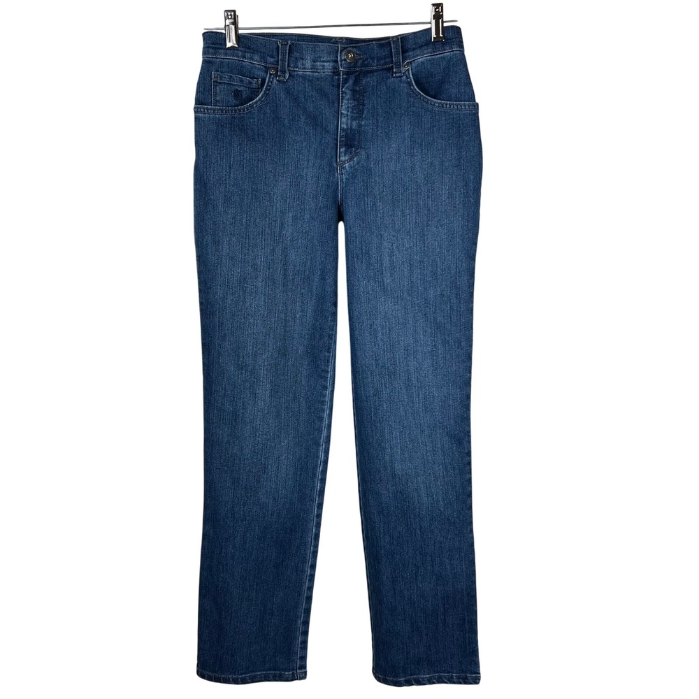 Gloria Vanderbilt Amanda High Rise Straight Leg Blue Jeans Womens 6 Short